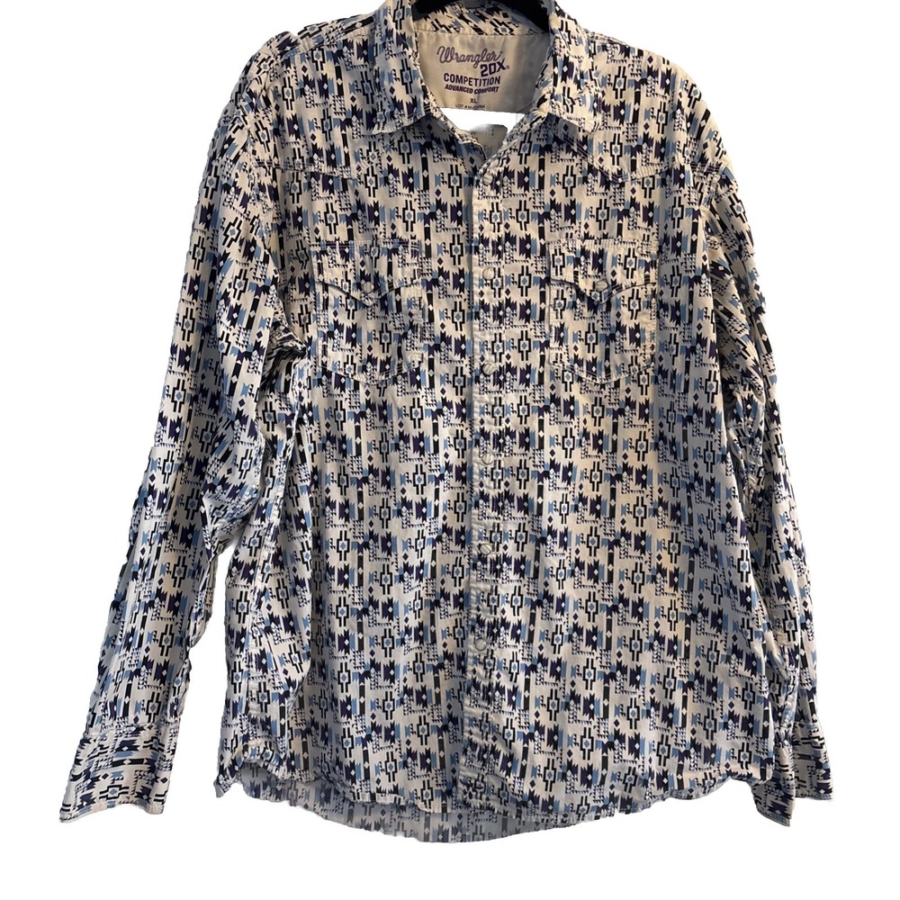 Wrangler 20X Competition Advanced Comfort Men XL  Snap Western Shirt AZTEC